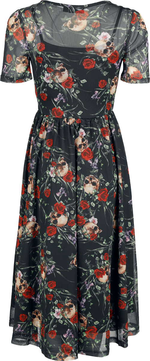 Robe longue  de Jawbreaker - Skull In Rose - Robe en Mesh - XS à M - pour Femme - multicolore - Jawbreaker - View 2