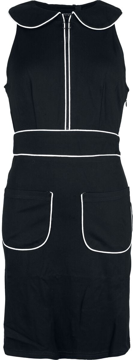 Robe courte Rockabilly de Voodoo Vixen - Robe 60's Avec Poches - XS à XXL - pour Femme - noir/blanc - Voodoo Vixen