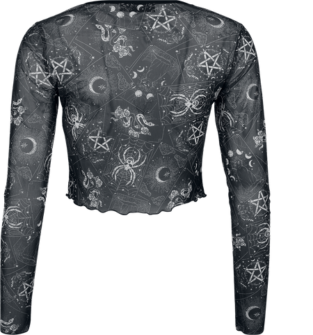 T-shirt manches longues Gothic de Jawbreaker - Deck de Tarot - Haut Manches Longues - XS à XXL - pour Femme - noir/blanc - Jawbreaker - View 2