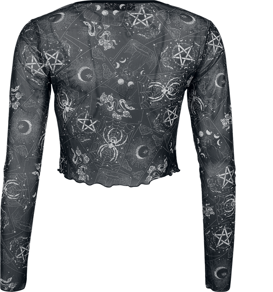 T-shirt manches longues Gothic de Jawbreaker - Deck de Tarot - Haut Manches Longues - XS à XXL - pour Femme - noir/blanc - Jawbreaker - View 2