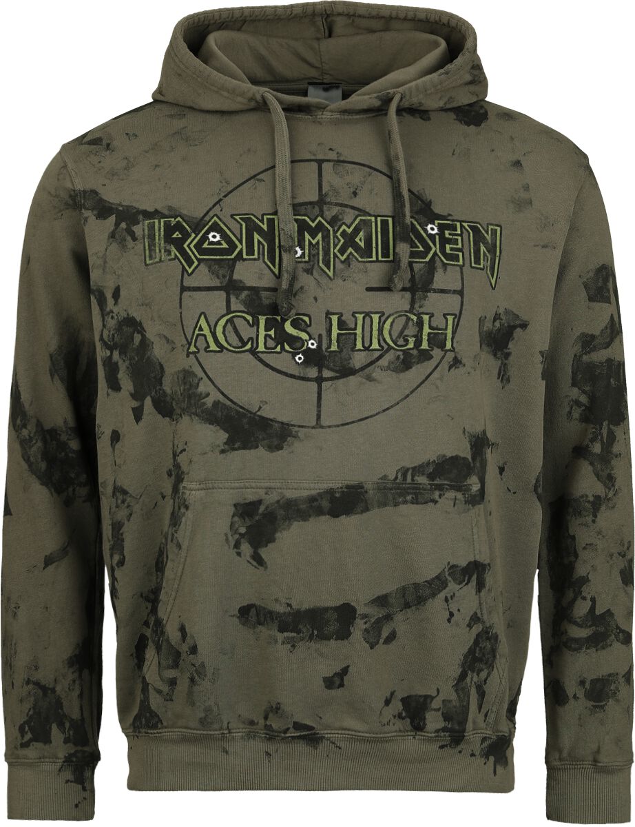 Sweat-shirt à capuche  de Iron Maiden - High Target - S à M - pour Homme - vert - Iron Maiden