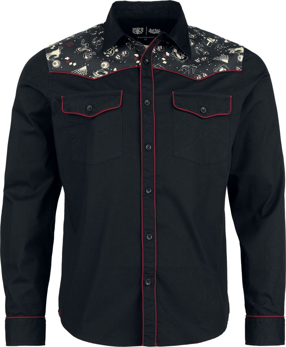 Chemise manches longues  de Rock Rebel by EMP - Rock Rebel X Lucky 13 - Shirt - M à XXL - pour Homme - noir - Rock Rebel by EMP