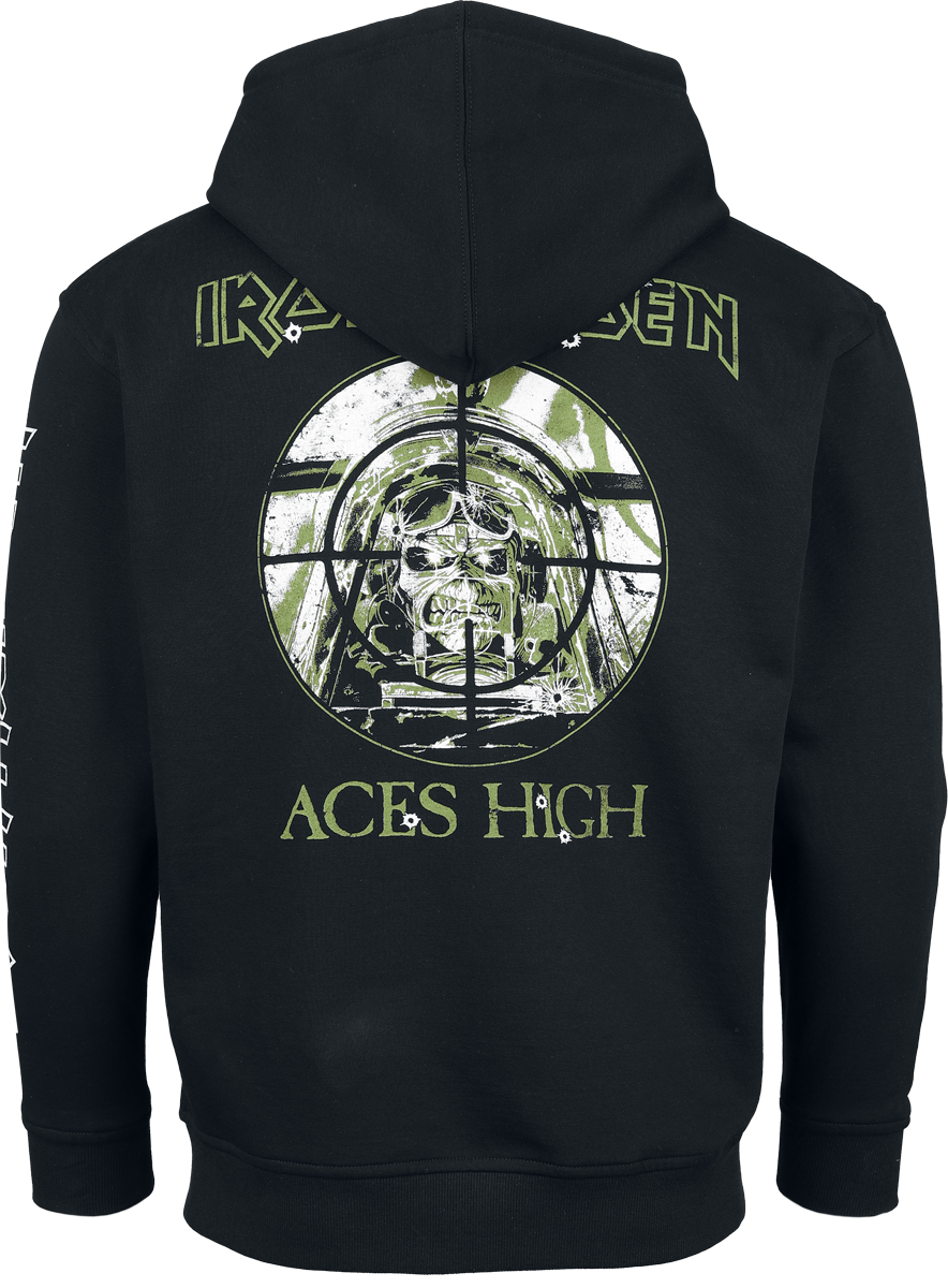 Sweat-shirt zippé à capuche  de Iron Maiden - Aces High - S à XXL - pour Homme - noir - Iron Maiden - View 2