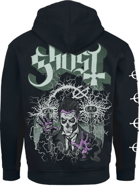 Sweat-shirt zippé à capuche  de Ghost - Electryfing - S à XXL - pour Homme - noir - Ghost - View 2