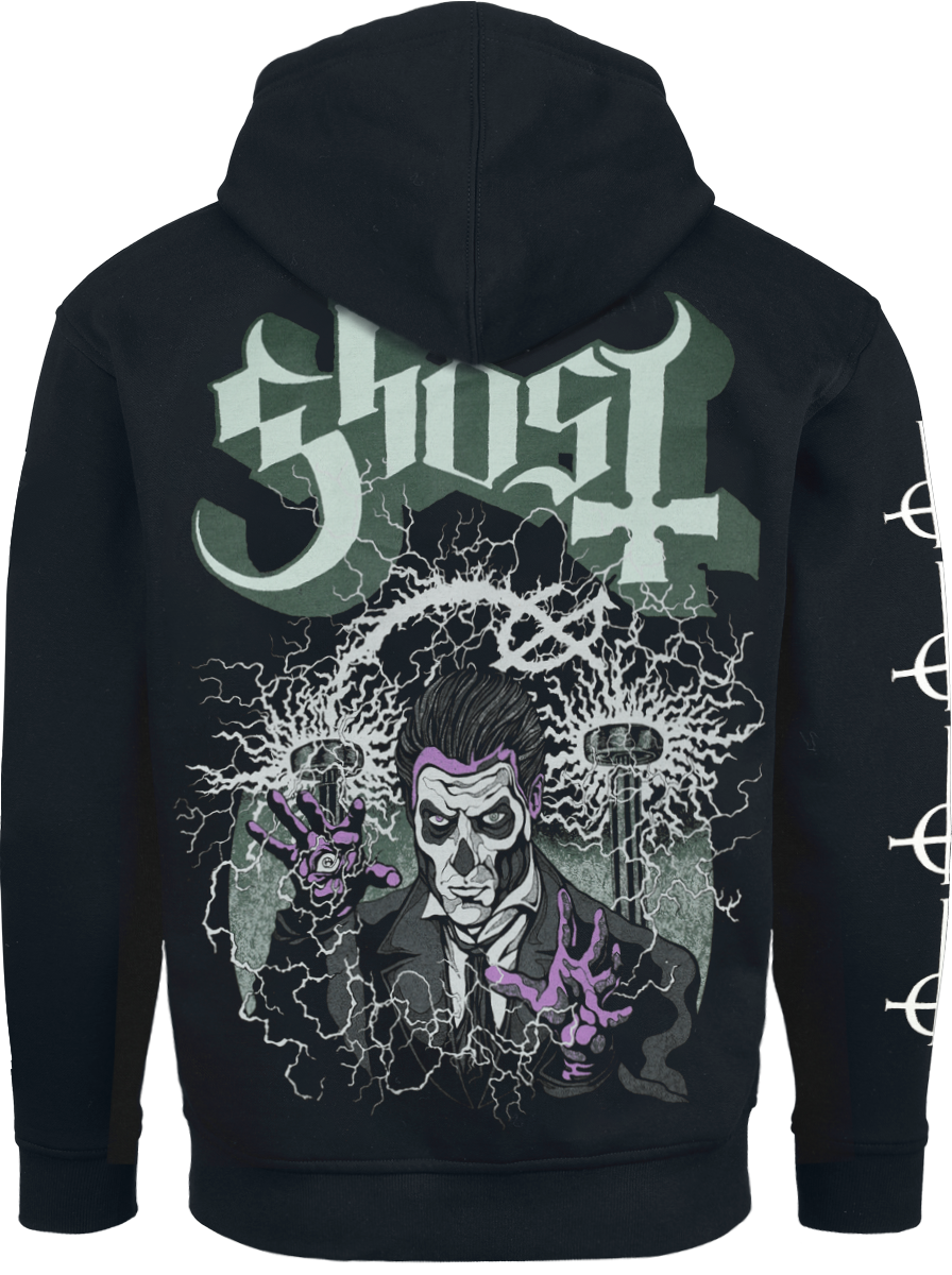 Sweat-shirt zippé à capuche  de Ghost - Electryfing - S à XXL - pour Homme - noir - Ghost - View 2