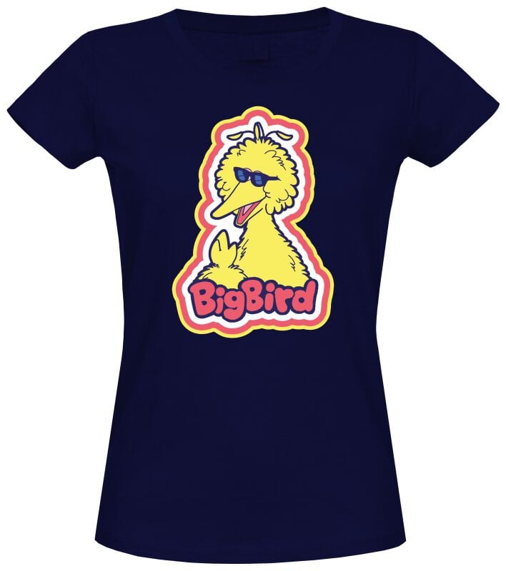 T-Shirt Manches courtes  de Sesame Street - Bibo Big Bird - S à XL - pour Femme - marine - Sesame Street