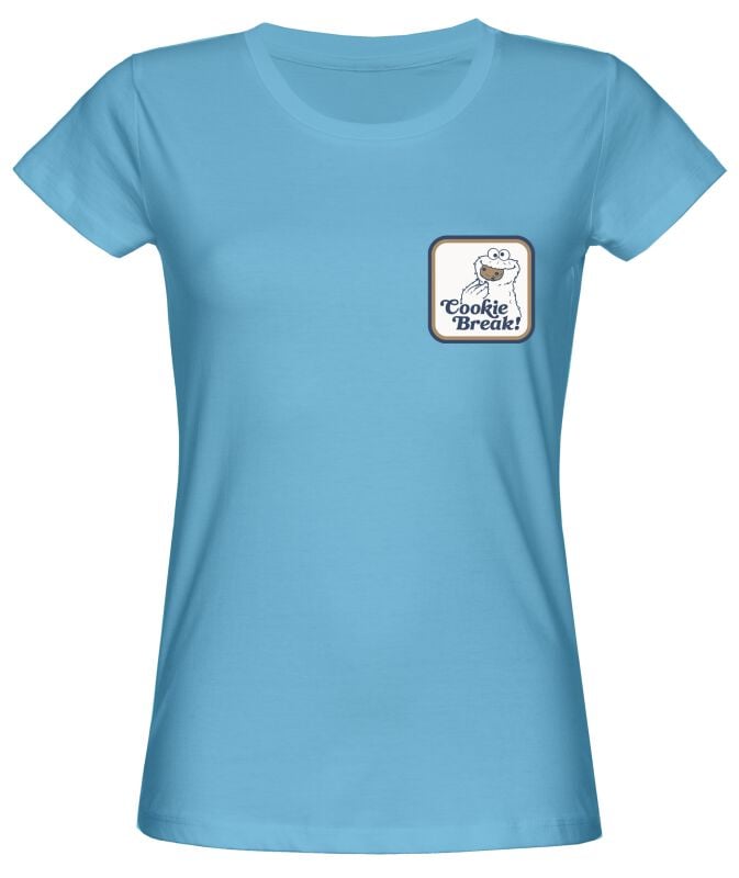 T-Shirt Manches courtes  de Sesame Street - Cookie Monster - Break - M à XL - pour Femme - turquoise - Sesame Street