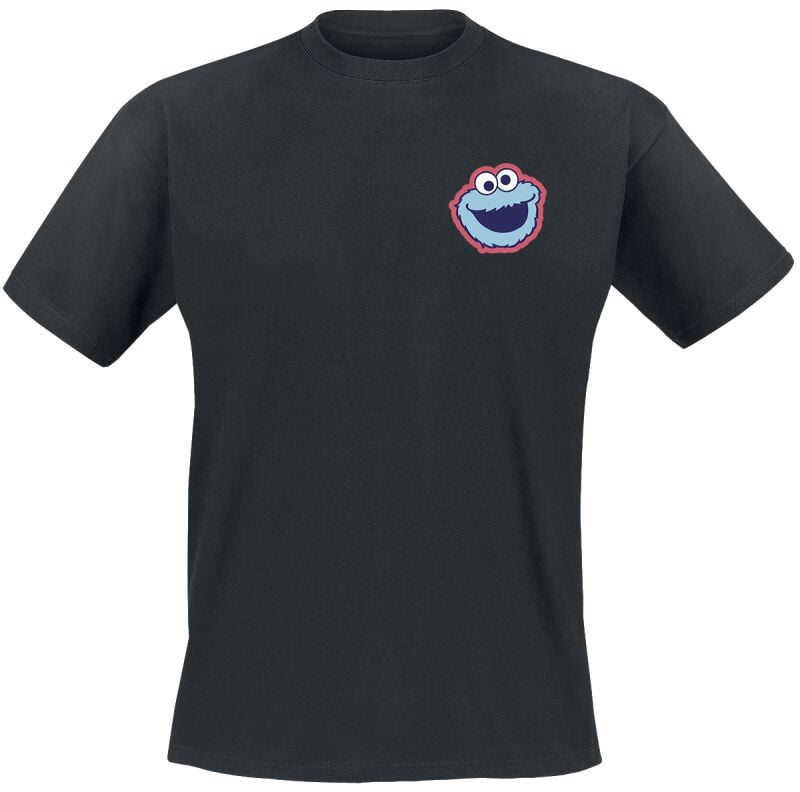 T-Shirt Manches courtes  de Sesame Street - Cookie Monster - Head - XL à XXL - pour Homme - noir - Sesame Street