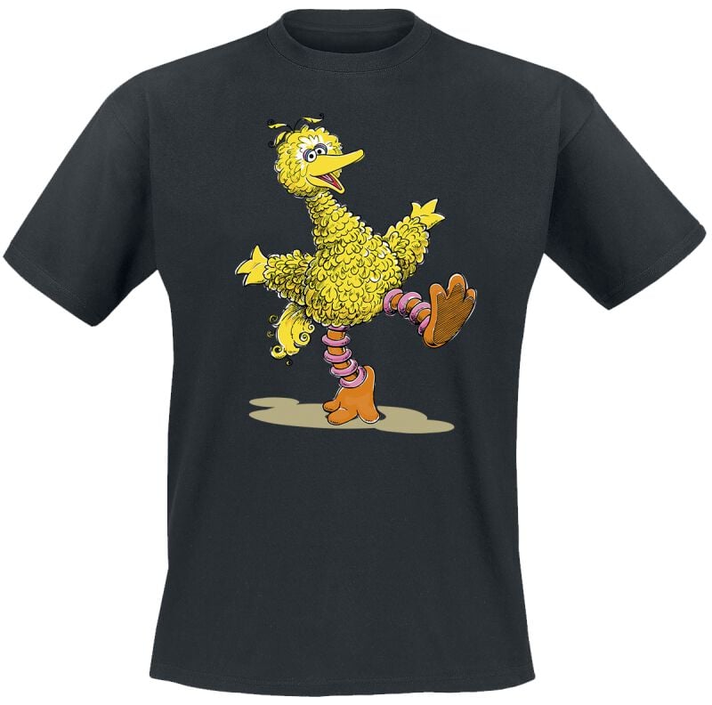 T-Shirt Manches courtes  de Sesame Street - Bibo - Happy - XL - pour Homme - noir - Sesame Street