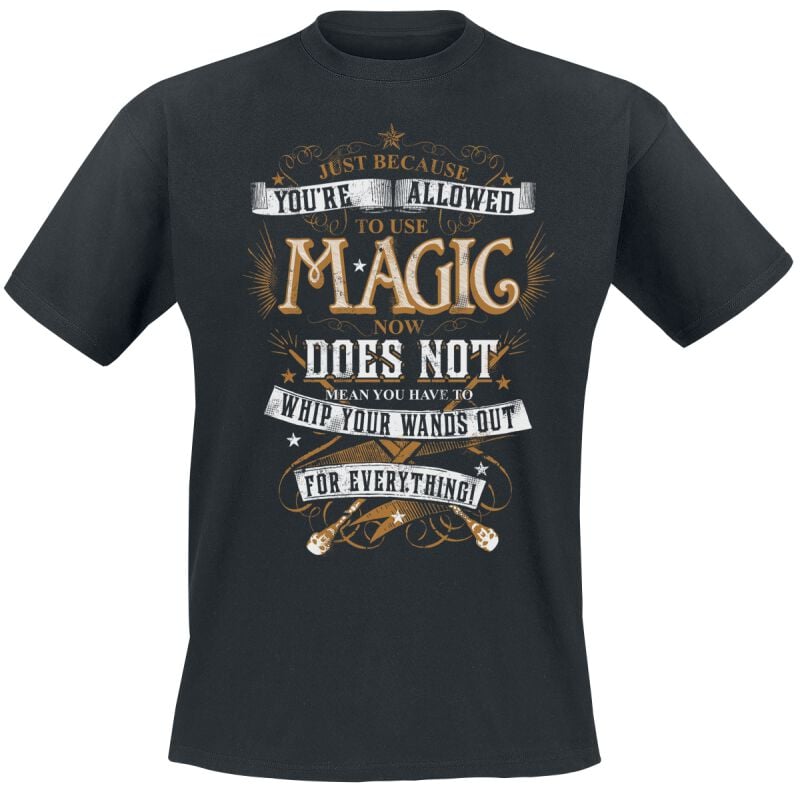 T-Shirt Manches courtes  de Harry Potter - Magic - L - pour Homme - noir - Harry Potter