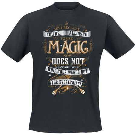 T-Shirt Manches courtes  de Harry Potter - Magic - L - pour Homme - noir - Harry Potter