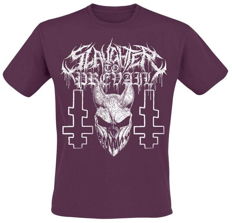 T-Shirt Manches courtes  de Slaughter To Prevail - White Mask - S à 4XL - pour Homme - bordeaux - Slaughter To Prevail