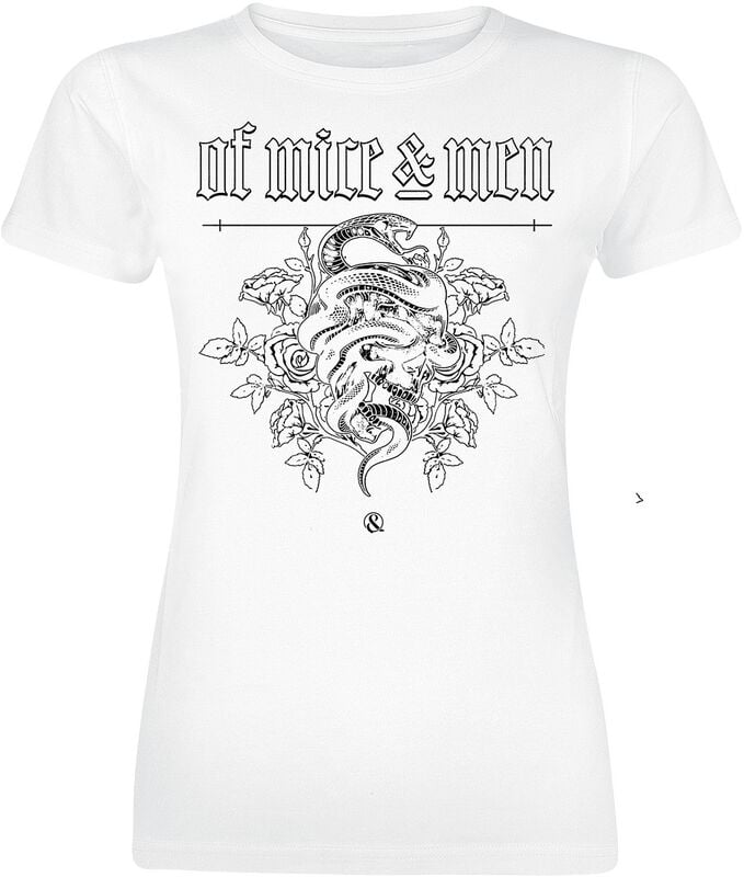 T-Shirt Manches courtes  de Of Mice & Men - Snake - S à XXL - pour Femme - blanc - Of Mice & Men