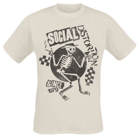 T-Shirt Manches courtes  de Social Distortion - Checkered Skelly - S à XXL - pour Homme - naturel - Social Distortion