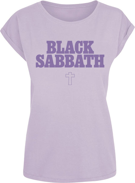 T-Shirt Manches courtes  de Black Sabbath - Typo Cross - L à XXL - pour Femme - lilas - Black Sabbath