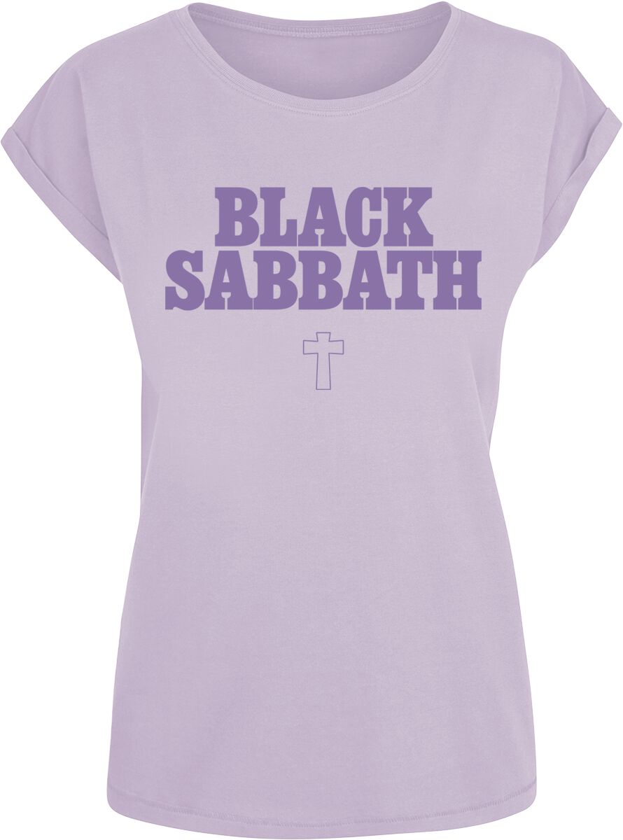 T-Shirt Manches courtes  de Black Sabbath - Typo Cross - L à XXL - pour Femme - lilas - Black Sabbath