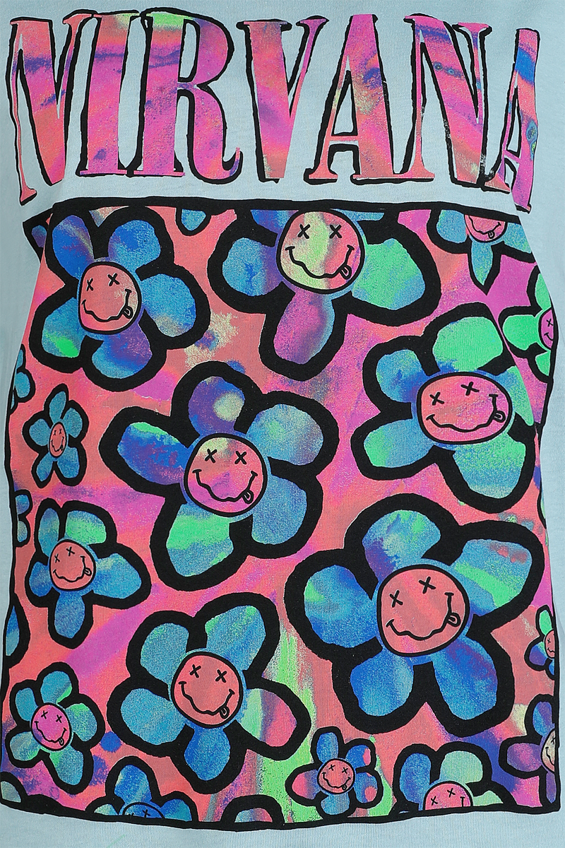 T-Shirt Manches courtes  de Nirvana - Coloured Flowers - S à XXL - pour Femme - bleu - Nirvana - View 2
