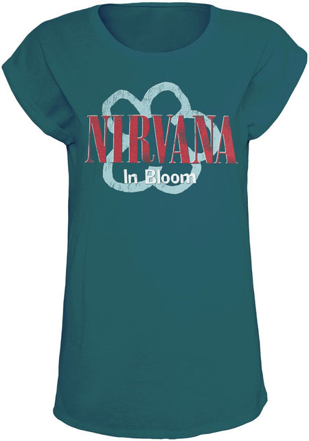 T-Shirt Manches courtes  de Nirvana - In Bloom - S à L - pour Femme - pétrole - Nirvana