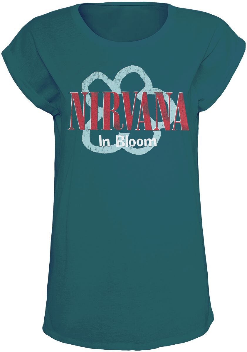 T-Shirt Manches courtes  de Nirvana - In Bloom - S à L - pour Femme - pétrole - Nirvana