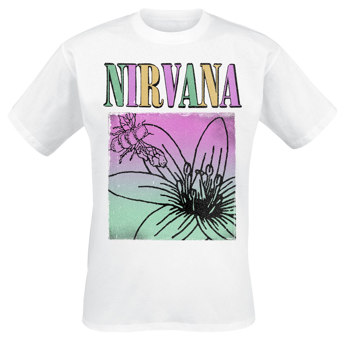 T-Shirt Manches courtes  de Nirvana - Flower Square - M à 3XL - pour Homme - blanc - Nirvana