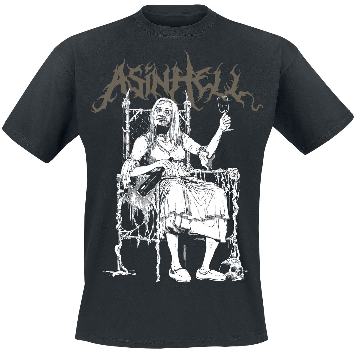 T-Shirt Manches courtes  de Asinhell - Føj For Helvede - S à M - pour Homme - noir - Asinhell