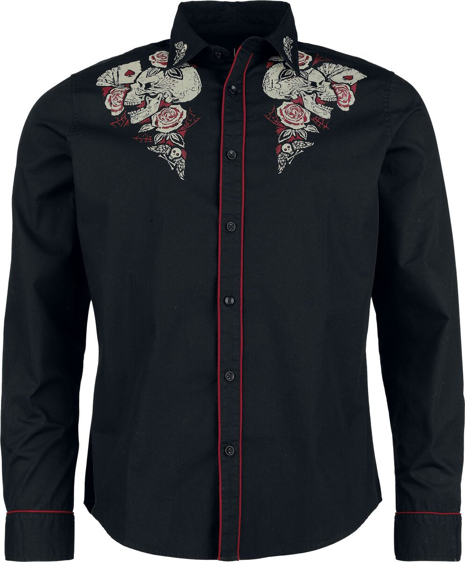 Chemise manches longues  de Rock Rebel by EMP - Rock Rebel X Lucky 13 - Shirt - M à XXL - pour Homme - noir - Rock Rebel by EMP