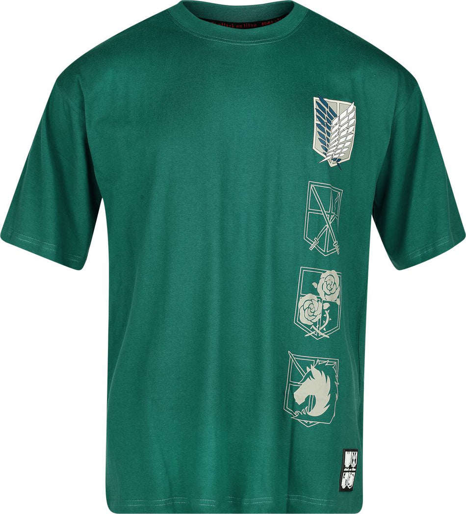 T-Shirt Manches courtes  de L'Attaque Des Titans - Wings of Freedom - Oversize - S à XL - pour Homme - vert - L'Attaque Des Titans
