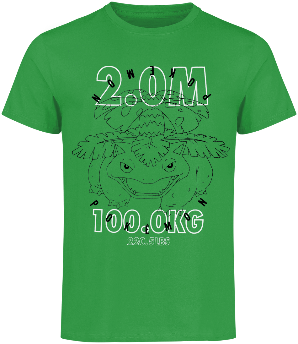 T-Shirt Manches courtes Gaming de Pokémon - Florizarre - S à XL - pour Homme - vert - Pokémon - View 2