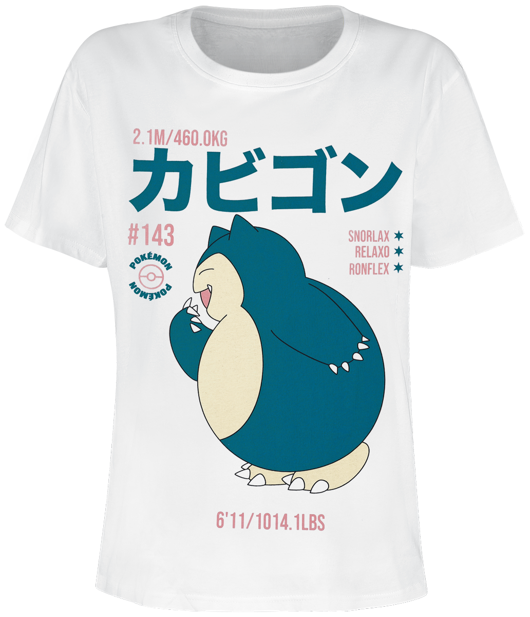 T-Shirt Manches courtes Gaming de Pokémon - Ronflex - XS à XXL - pour Femme - blanc - Pokémon - View 2