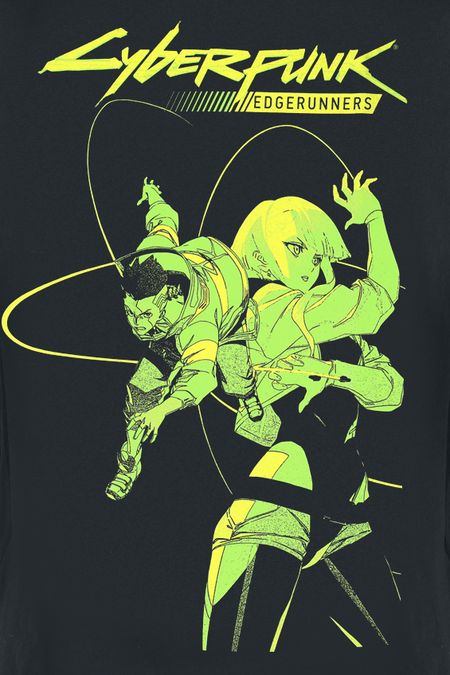 T-Shirt Manches courtes Gaming de Cyberpunk - Edgerunners - David and Lucy - S à XXL - pour Homme - noir - Cyberpunk - View 2