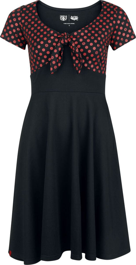 Robe mi-longue  de Rock Rebel by EMP - Pois - S à XL - pour Femme - noir - Rock Rebel by EMP