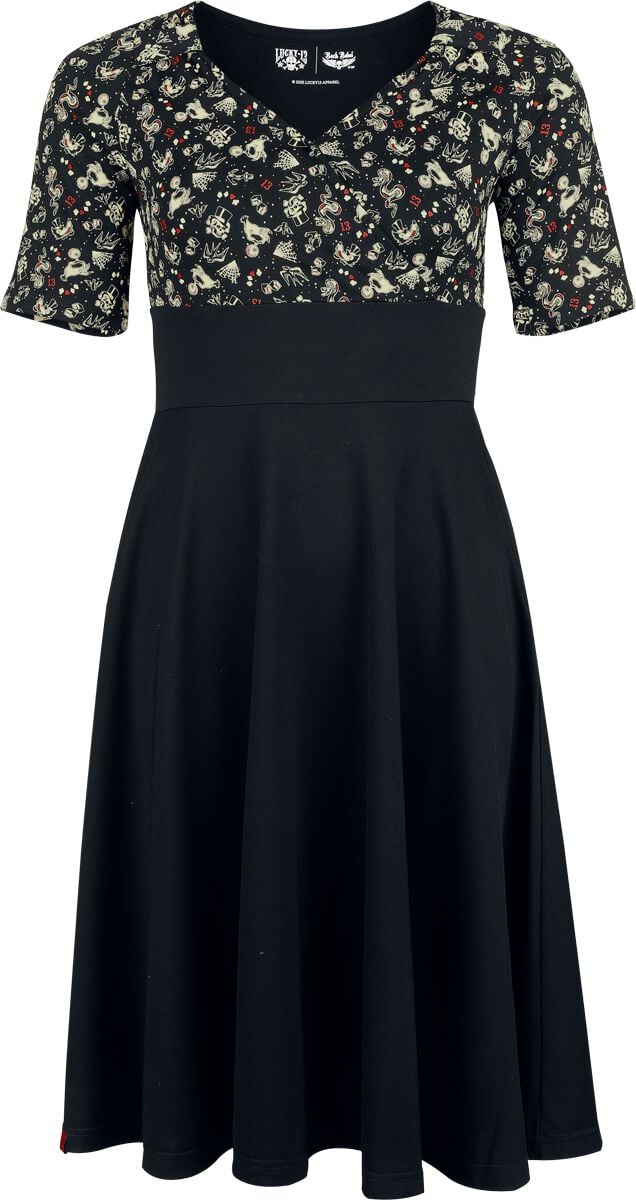 Robe courte  de Rock Rebel by EMP - Pois - S à L - pour Femme - noir - Rock Rebel by EMP