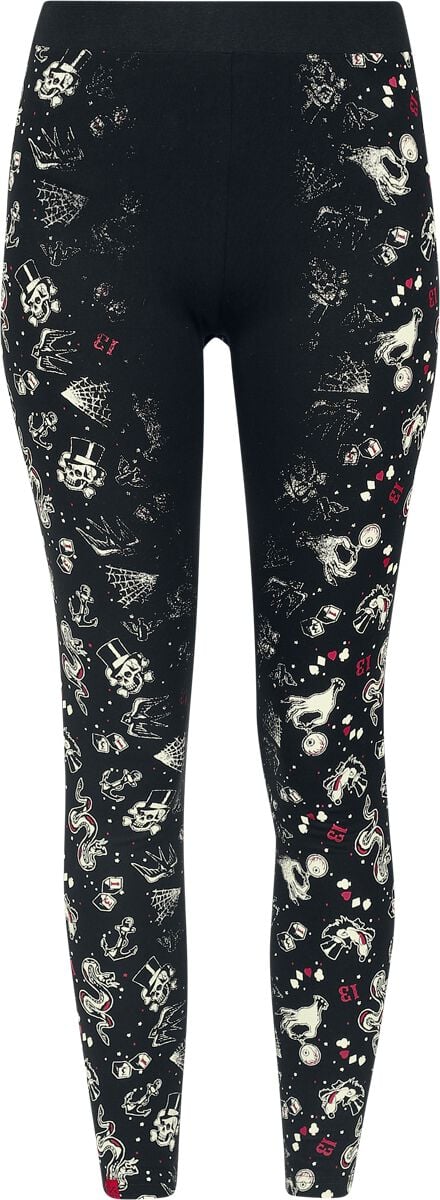 Legging  de Rock Rebel by EMP - Rock Rebel X Lucky 13 - Leggings - S à M - pour Femme - noir - Rock Rebel by EMP