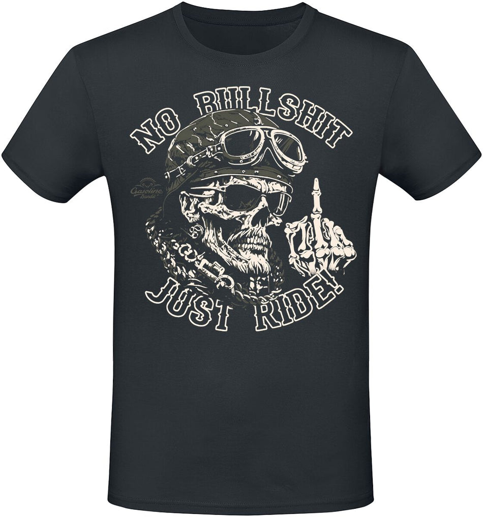 T-Shirt Manches courtes  de Gasoline Bandit - No Bullshit - S à 4XL - pour Homme - noir - Gasoline Bandit