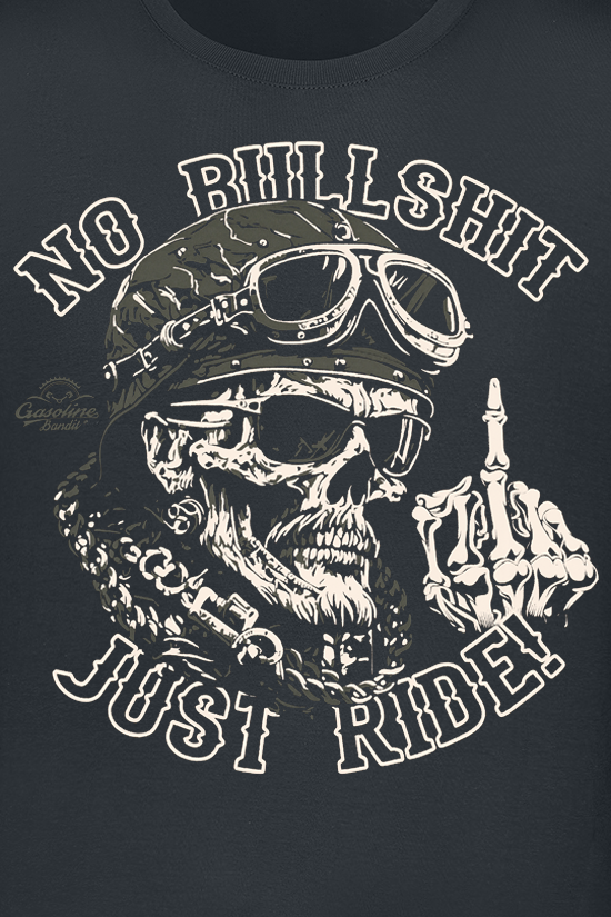 T-Shirt Manches courtes  de Gasoline Bandit - No Bullshit - S à 4XL - pour Homme - noir - Gasoline Bandit - View 2