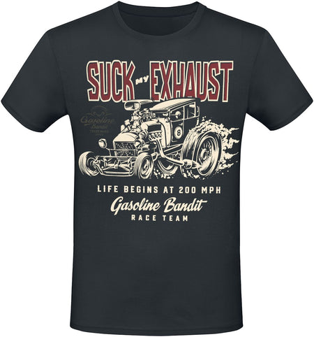 T-Shirt Manches courtes Rockabilly de Gasoline Bandit - 200 MPH - S à 4XL - pour Homme - noir - Gasoline Bandit