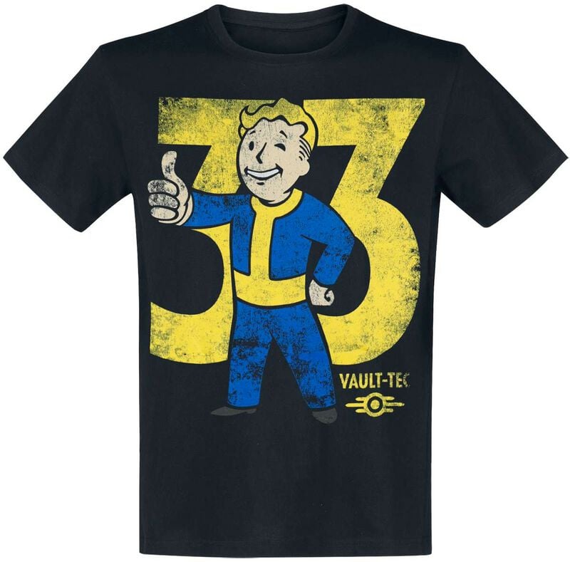 T-Shirt Manches courtes Gaming de Fallout - Vault 33 - S à XXL - pour Homme - noir - Fallout