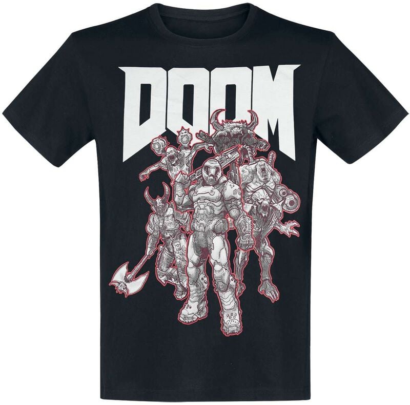T-Shirt Manches courtes Gaming de Doom - Demon Slayer - S à L - pour Homme - noir - Doom