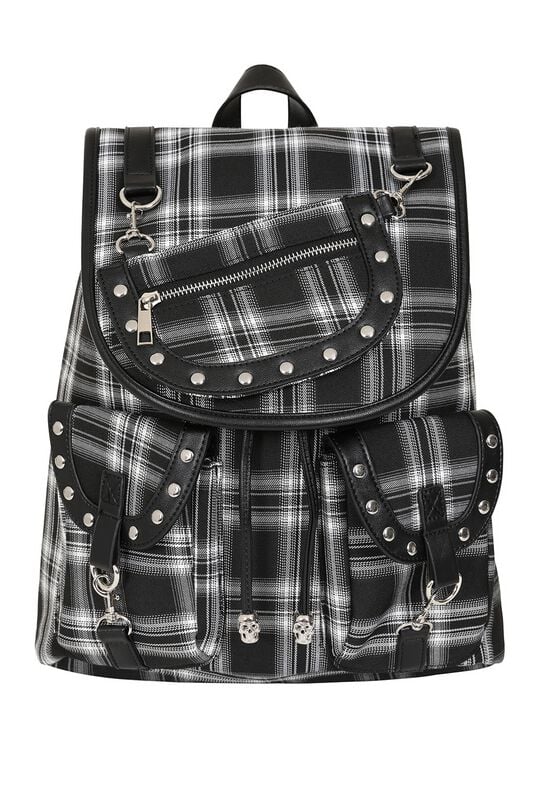 Sac à dos Gothic de Banned Alternative - Yamy - pour Femme - noir/blanc - Banned Alternative