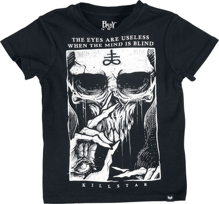 T-shirt Gothic de Baby Bat by Killstar - Mini Blind Mind T-Shirt - 92/98 à 110/116 - pour garçons - noir - Baby Bat by Killstar