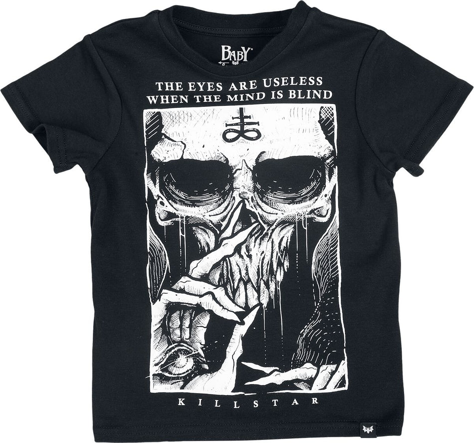 T-shirt Gothic de Baby Bat by Killstar - Mini Blind Mind T-Shirt - 92/98 à 110/116 - pour garçons - noir - Baby Bat by Killstar