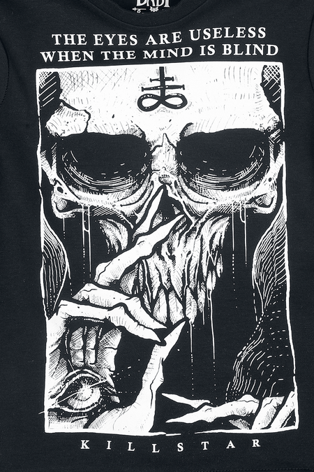 T-shirt Gothic de Baby Bat by Killstar - Mini Blind Mind T-Shirt - 92/98 à 110/116 - pour garçons - noir - Baby Bat by Killstar - View 2
