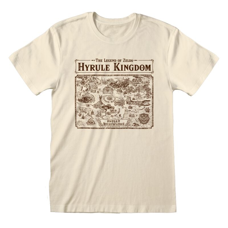 T-Shirt Manches courtes Gaming de The Legend Of Zelda - Carte d'Hyrule - S à XXL - pour Unisexe - blanc cassé - The Legend Of Zelda