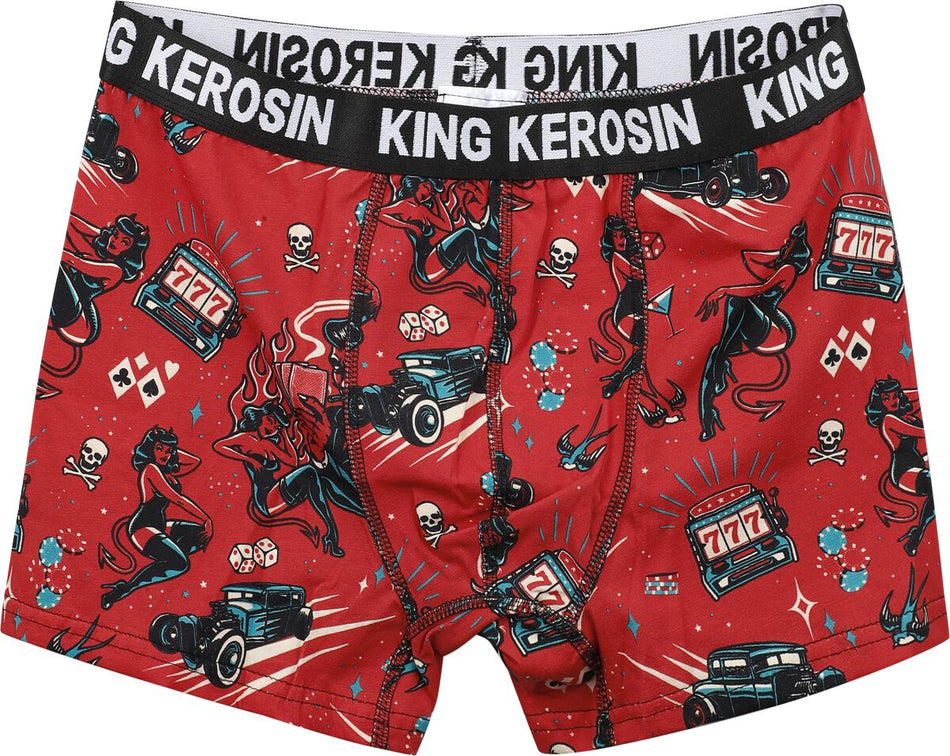 Boxer Rockabilly de King Kerosin - Rockabilly Devil - Boxer - S à XXL - pour Homme - rouge - King Kerosin