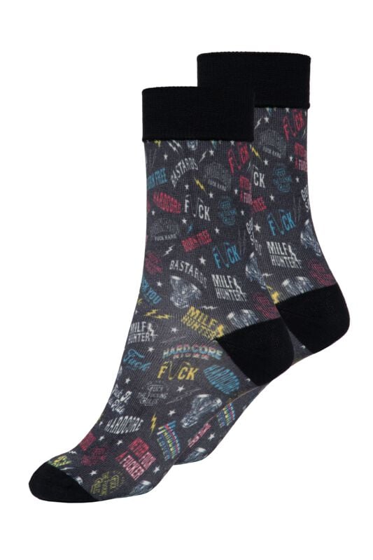 Chaussettes Rockabilly de King Kerosin - Motorcycle Tools Socks - EU39-42 à EU 43-46 - pour Homme - noir - King Kerosin