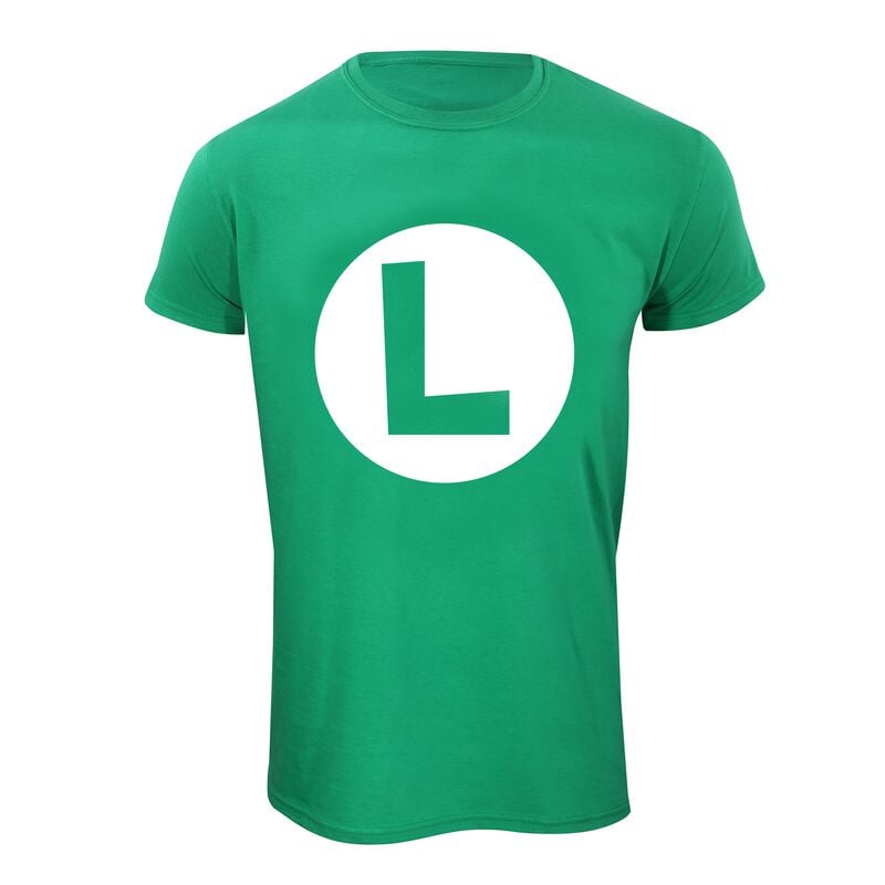 T-Shirt Manches courtes Gaming de Super Mario - Badge Luigi - S à XXL - pour Unisexe - vert - Super Mario
