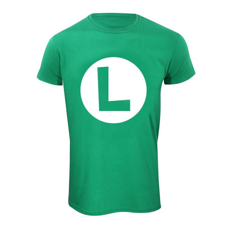 T-Shirt Manches courtes Gaming de Super Mario - Badge Luigi - S à XXL - pour Unisexe - vert - Super Mario
