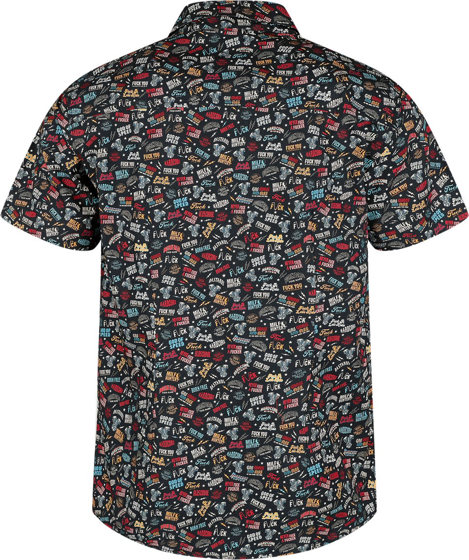 Chemise manches courtes Rockabilly de King Kerosin - Motorcycle Tools Shirt - S à XXL - pour Homme - noir - King Kerosin - View 2