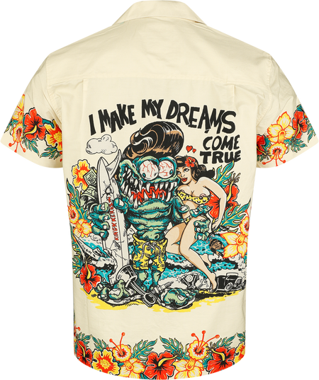 Chemise manches courtes Rockabilly de King Kerosin - Chemise Hawaïenne - S à 5XL - pour Homme - naturel - King Kerosin - View 2