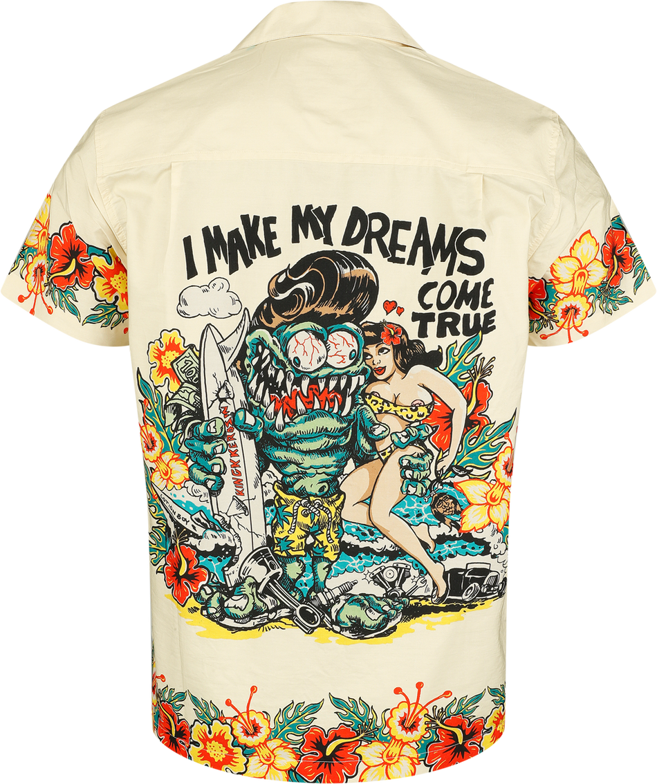 Chemise manches courtes Rockabilly de King Kerosin - Chemise Hawaïenne - S à 5XL - pour Homme - naturel - King Kerosin - View 2